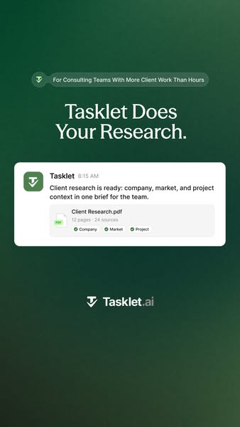 Tasklet ad creative